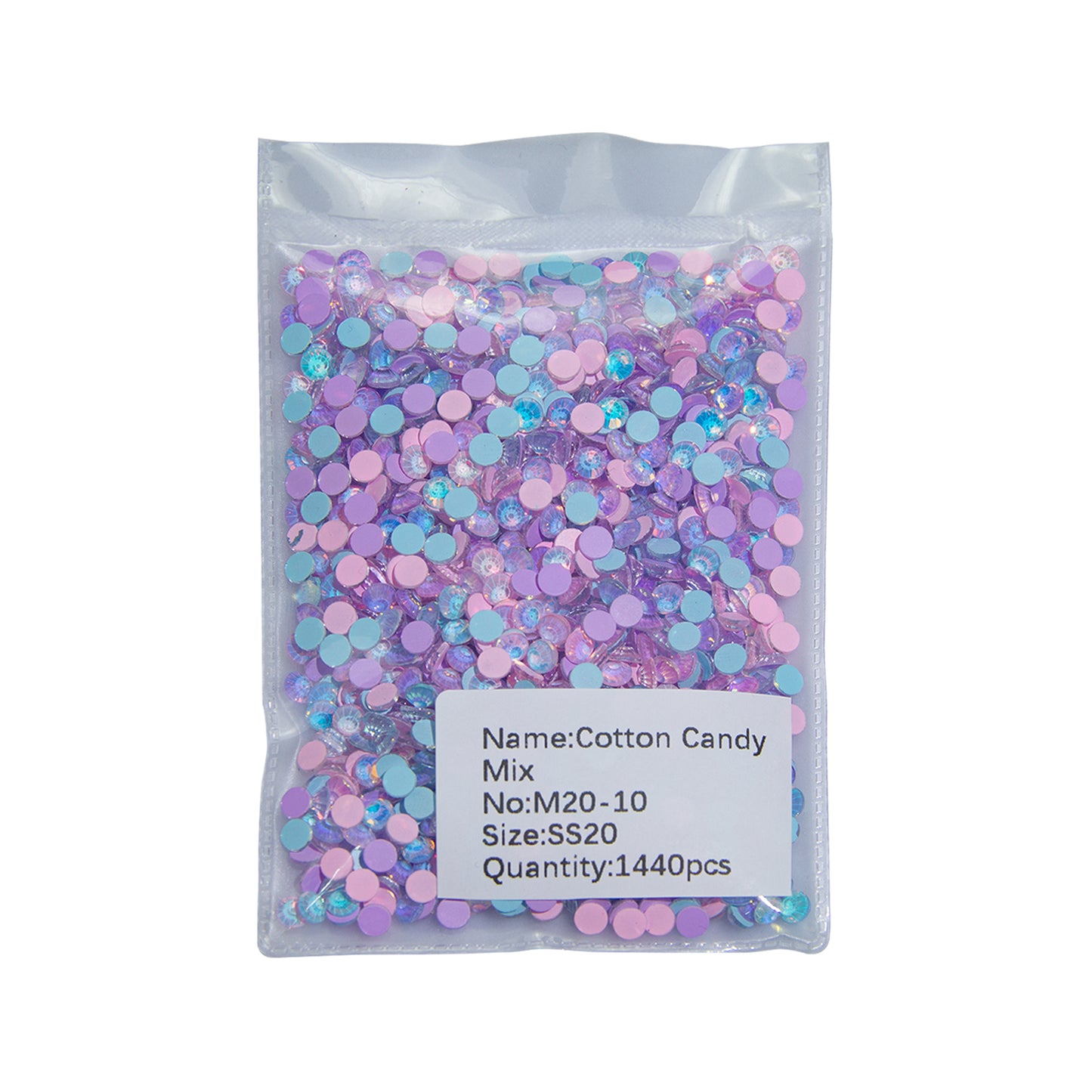 #M10 Cotton Candy Mixed Glass Flat Back Rhinestones 1440pcs