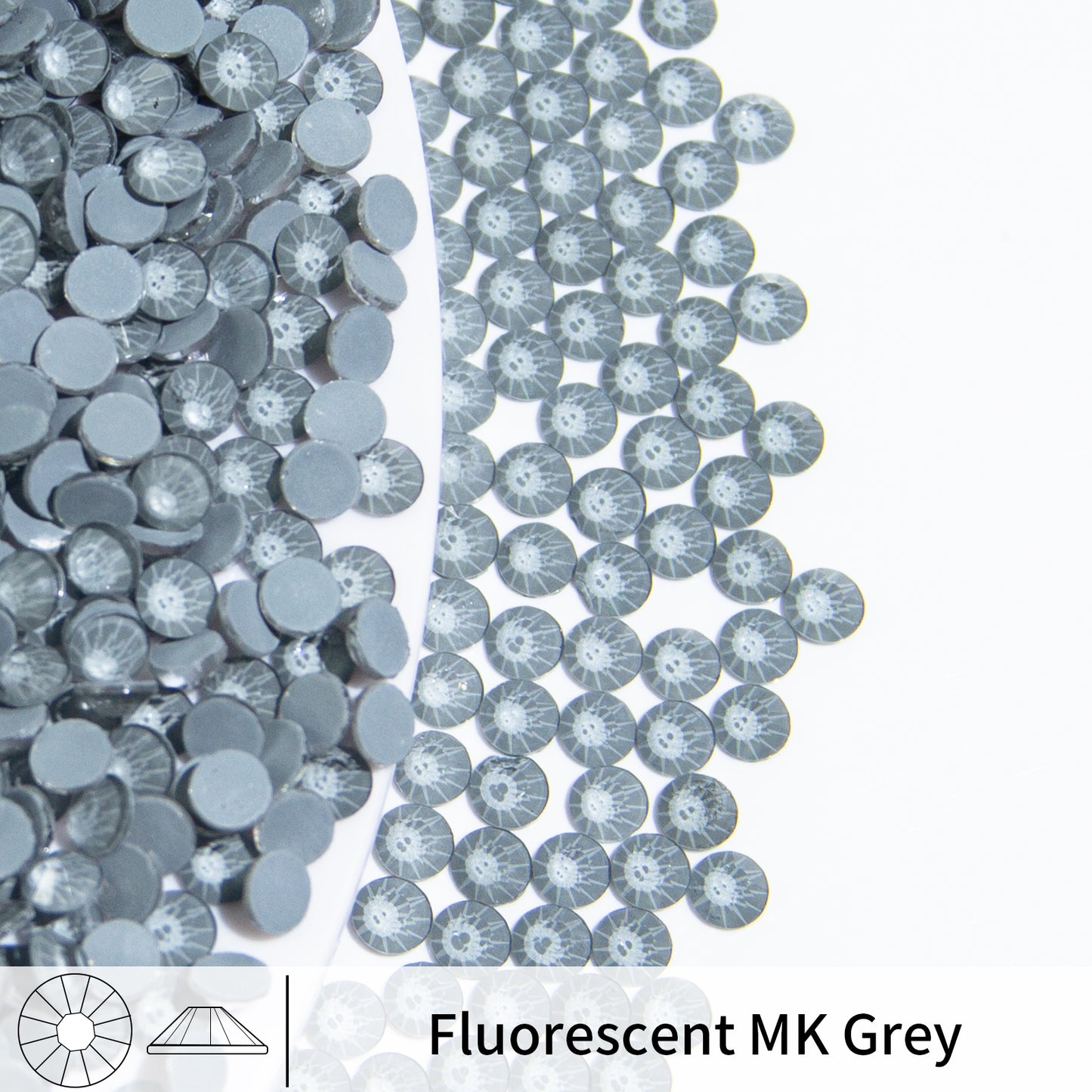 #153 Fluorescent MK Grey Glass Flat Back Rhinestones 1440pcs