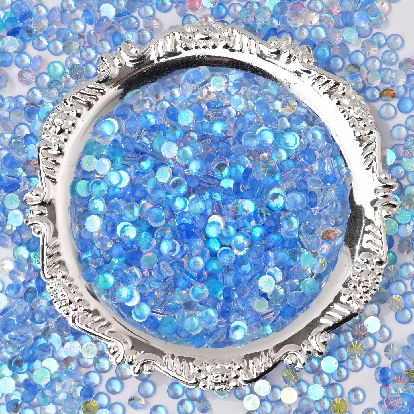 #143 Fluorescent Aurora Sapphire Glass Flat Back Rhinestones 1440pcs